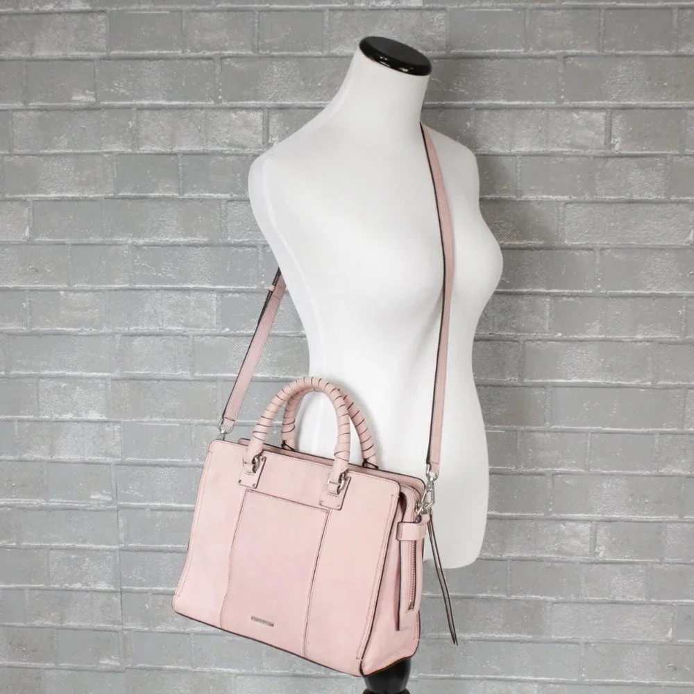 Rebecca Minkoff Bree Crossbody Satchel Blush Pink Suede - Picture 2 of 12